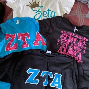 *Four* Zeta Tau Alpha women’s T shirts